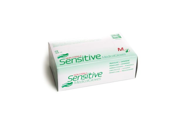Rukavice latexové vyšetřovací DONA SENSITIVE S, 100 ks