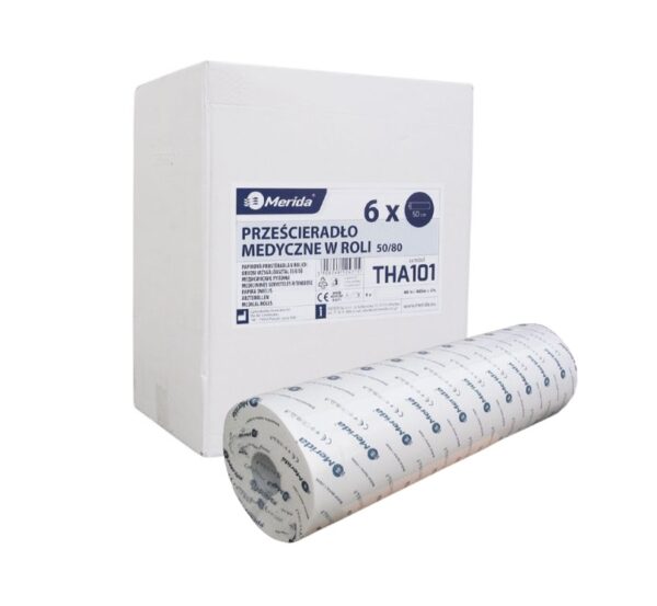 Merida papírové prostěradlo dvouvrstvé bílé 50cm x 80m (THA101)